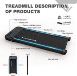 Laufband mit 440 W Elektromotor, integrierte Bluetooth-Lautsprecher, einstellbare Geschwindigkeit, LCD-Bildschirm und Kalorienzähler, ultraflach und leise – Bild 4