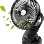 Leiser Clip- & Tischventilator mit Akku, Rotation & Aroma-Diffuser