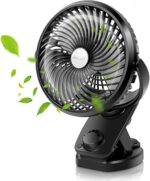 Leiser Clip- & Tischventilator mit Akku, Rotation & Aroma-Diffuser