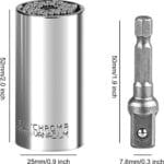 Steckschlüssel NASUM Universalschlüssel Universal Nuss Multi Funktions Handwerkzeuge Geschenk für Männer Reparatur Werkzeuge 7-19mm mit Adapter – Bild 7
