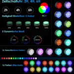 Unterwasser Licht, 4er Set – Farbwechsel LED Teichbeleuchtung mit Fernbedienung