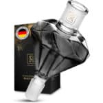 M. ROSENFELD Shisha Molassefänger Diamant, BLACK DIAMOND, Für alle Shishas mit 18/8 Schliff, extra gehärtetes Borosilikatglas in schwarz, 100% mehr Durchzug und saubere Wasserpfeife