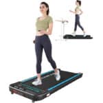 Laufband mit 440 W Elektromotor, integrierte Bluetooth-Lautsprecher, einstellbare Geschwindigkeit, LCD-Bildschirm und Kalorienzähler, ultraflach und leise