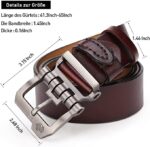 BISON DENIM Herren Ledergürtel – Retro & Business, mit Geschenkbox – Bild 4