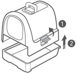 Curver petlife Katzentoilette mit Deckel, Katzenklo inklusive Schaufel, moderne Rattangeflecht-Optik, 51,5 x 38,5 x 40 cm – Bild 9