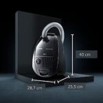 Siemens Staubsauger mit Beutel synchropower VS06B112A, Bodenstaubsauger, Hygiene-Filter, Bodendüse für Parkett, Teppich, Fliesen, langes Kabel, Fugendüse – Bild 3