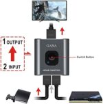 GANA Aluminium HDMI Switch & Splitter, Bidirektionaler 2 In 1 Out oder 1 In 2 Out, HD 4K 3D für TV/Fire Stick/Xbox/PS3/PS4 – Bild 5