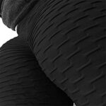 Memoryee Damen Honeycomb Leggings Geraffte Hintern Heben hohe Taille Yogahosen schick mit Sport Bauchkontrolle Kontrolle Gym – Bild 2