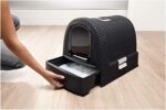 Curver petlife Katzentoilette mit Deckel, Katzenklo inklusive Schaufel, moderne Rattangeflecht-Optik, 51,5 x 38,5 x 40 cm – Bild 4