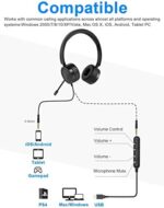 PC Headset mit Mikrofon New Bee USB3,5mm Business Headset Noise Cancelling & Klare Stereo,Sound für Call Center Office Telefonkonferenzen Skype-Chat Webinar,Präsentationen Online-Kurse und Musik – Bild 4