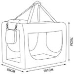Lionto Faltbare Hundetransportbox für Reise & Auto mit Decke – Bild 7