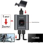 GANA Aluminium HDMI Switch & Splitter, Bidirektionaler 2 In 1 Out oder 1 In 2 Out, HD 4K 3D für TV/Fire Stick/Xbox/PS3/PS4 – Bild 6