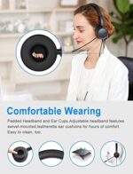 PC Headset mit Mikrofon New Bee USB3,5mm Business Headset Noise Cancelling & Klare Stereo,Sound für Call Center Office Telefonkonferenzen Skype-Chat Webinar,Präsentationen Online-Kurse und Musik – Bild 3