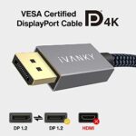 iVANKY DisplayPort Kabel 4K/2M, Unterstützung [4K@60Hz, 2K@144Hz, 2K@165Hz, 1080@240Hz, 3D] DP 1.2 Cable, Kompatibel mit FreeSync und G-Sync, Geeignet für 144Hz-Gaming-Monitor, TV, PC und Mehr – Bild 2