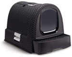 Curver petlife Katzentoilette mit Deckel, Katzenklo inklusive Schaufel, moderne Rattangeflecht-Optik, 51,5 x 38,5 x 40 cm – Bild 2