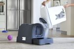 Curver petlife Katzentoilette mit Deckel, Katzenklo inklusive Schaufel, moderne Rattangeflecht-Optik, 51,5 x 38,5 x 40 cm – Bild 8