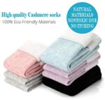 EXTSUD warme Hüttensocken 5 Paar Wintersocken Kuschelsocken aus Baumwolle Rutschfeste Thermal Socken für Erwachsene Damen Mädchen,Grösse 35-42 Schwarz,Lila,Blau,Grau,Pink – Bild 4