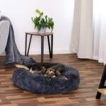 lionto Donutbett für Hunde & Katzen – Rundes, flauschiges Haustierbett mit extra dicker Füllung – Bild 3