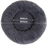 lionto Donutbett für Hunde & Katzen – Rundes, flauschiges Haustierbett mit extra dicker Füllung – Bild 7