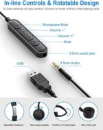 PC Headset mit Mikrofon New Bee USB3,5mm Business Headset Noise Cancelling & Klare Stereo,Sound für Call Center Office Telefonkonferenzen Skype-Chat Webinar,Präsentationen Online-Kurse und Musik – Bild 5