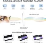 SOJOS Runde Brille Damen Blaulichtfilter Katzenaugen Computer-Gläser Handgemacht Hochwertig SJ5027 mit Rose Gold Rahmen/Anti-Blaulicht Linse – Bild 4