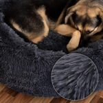 lionto Donutbett für Hunde & Katzen – Rundes, flauschiges Haustierbett mit extra dicker Füllung – Bild 5