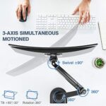 ErGear 13-35 Zoll/12KG Monitor Halterung Ultraweitbildschirm Schwerer Gasdruckfeder Vollbereichs-einstellbar Monitor Arm Neigung +85°/-30° Schwenkung 180° Drehung 360° VESA 75/100mm – Bild 3