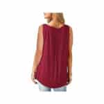 Amoretu T-Shirt Damen V-Ausschnitt Knopfleiste Bluse Solide Tunika Langarm, Kurzarm Tops – Bild 2