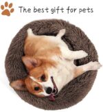 NIBESSER Haustierbett Hundebett Katzenbett Rundes Plüsch Hundesofa Katzensofa Kissen in Doughnut Form – Bild 4
