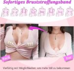 Korffe Brust Tape Klebe BH Push Up, Boob Tape Set für Klebe BH Grosse Brust Rückenfrei BH 2 Wiederverwendbare Unsichtbar Silikon Brüste Nippelpads Body Damen Tape für Körbchengrössen A-G – Bild 6