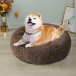 NIBESSER Haustierbett Hundebett Katzenbett Rundes Plüsch Hundesofa Katzensofa Kissen in Doughnut Form – Bild 7