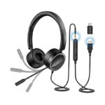PC Headset mit Mikrofon New Bee USB3,5mm Business Headset Noise Cancelling & Klare Stereo,Sound für Call Center Office Telefonkonferenzen Skype-Chat Webinar,Präsentationen Online-Kurse und Musik