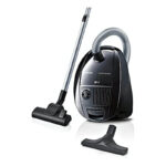 Siemens Staubsauger mit Beutel synchropower VS06B112A, Bodenstaubsauger, Hygiene-Filter, Bodendüse für Parkett, Teppich, Fliesen, langes Kabel, Fugendüse