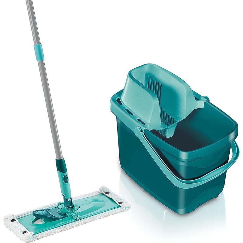 Leifheit Wischmopp-Set – Rückenschonend, mit Wischtuchpresse & Click-System