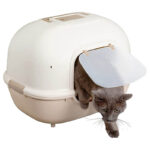 Hooded Cat Litter Box - Beige