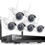 Funk Überwachungkamera set Full HD mit 6X Kameras + 1TB Festplatte Für Aussen/Innen, 20M IR Nachtsicht