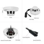 Rauchmelder Kamera 5Megapixel, PoE IP Kamera, Live Stream via APP, oder PC Client Ohne Akku – Bild 5