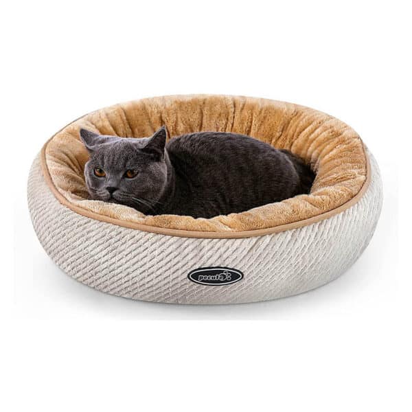 Pecute Katzenbett Katzenkorb, Runde Donut Hundebett für Katzen und Kleine Hunde, Waschbar Hundekorb Weiche Katzenschlafplatz Katzenkissen Haustierbett