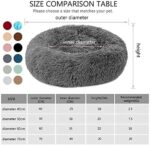 Decdeal Haustierbett für Katzen und Hunde Rundes Plüsch Hundebett Katzenbett in Doughnut, Form Farbe und Grösse Optional – Bild 2