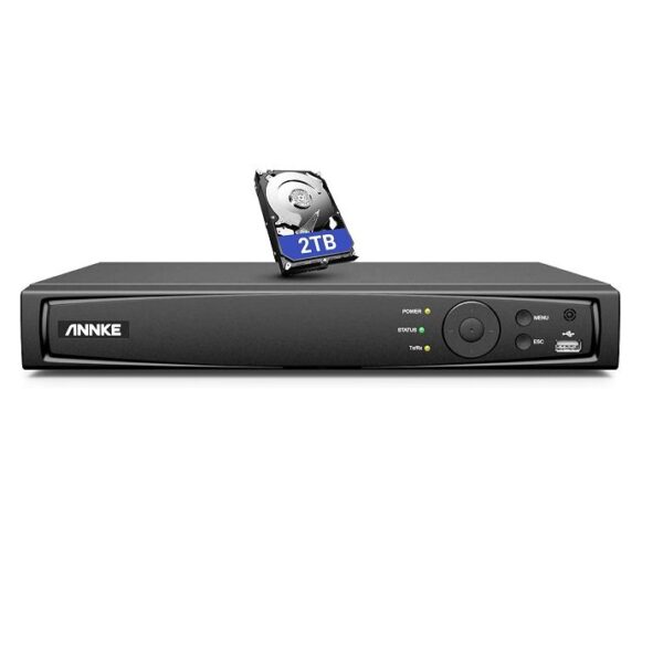 ANNKE 4K 8CH NVR, PoE Network Video Rekorder + 2TB HDD