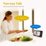 Video-Babyphone mit Zoomfunktion, 5,0 Zoll Farbdisplay, Nachtsicht, 2-Wege-Audio und Temperatursensor, 300m Reichweite – Bild 7