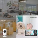 Video-Babyphone mit Zoomfunktion, 5,0 Zoll Farbdisplay, Nachtsicht, 2-Wege-Audio und Temperatursensor, 300m Reichweite – Bild 3