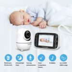 Video Babyphone mit Fernbedienung Pan-Tilt-Zoom,Zwei-Wege-Audio – Bild 3