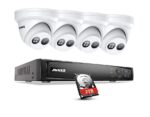 4K Ultra HD POE Überwachungskamera Set, 4 x 8Mp Kameras, 8CH NVR Rekorder mit 2TB Festplatte,30M Farbe Nachtsicht