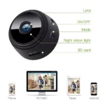 Mini Wireless Kamera, Full HD  mit integriertem Mikrofon/Nachtsicht/Bewegungmelder  und -Live Stream – Bild 3