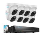 4K Überwachungskamera Set  8X 8Megapixel Kamera + 3TB HDD NVR für  Innen/Aussen, 30 Meter Nachtsicht mit Audio
