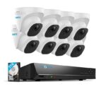 4K Überwachungskamera Set  8X 8Megapixel Kamera + 3TB HDD NVR für  Innen/Aussen, 30 Meter Nachtsicht mit Audio