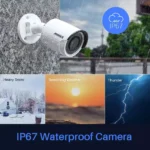 Duales Nachtsicht 4K Überwachungskamera Set, 4X 8Megapixel Kamera, Fernzugriff via Smartphone, Tablet + 2TB HDD – Bild 7