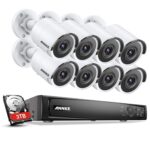 4K PoE Überwachungskamera Set, 16 CH Ultra HD 4K NVR Rekorder mit 8mp Kameras 3TB hdd, Farbe Nachtsicht, 4 x Zoom