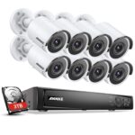 4K PoE Überwachungskamera Set, 16 CH Ultra HD 4K NVR Rekorder mit 8mp Kameras 3TB hdd, Farbe Nachtsicht, 4 x Zoom